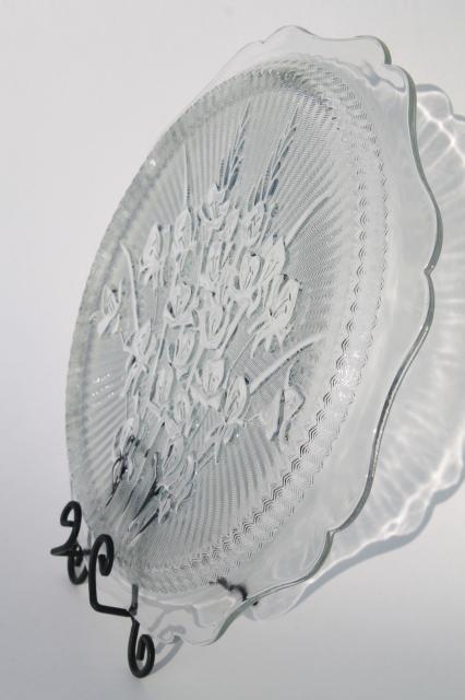photo of Jeannette iris & herringbone pattern clear depression glass serving plate #4
