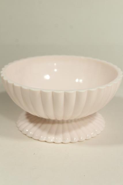 photo of Jeannette shell pink milk glass, vintage candy dish or planter pot vase #1