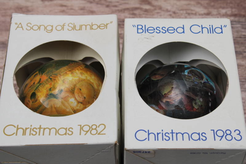 photo of Jerrandie 1970s 1980s vintage Schmid round ball Christmas ornaments in boxes, lot of 12 #4