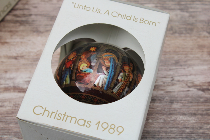 photo of Jerrandie 1970s 1980s vintage Schmid round ball Christmas ornaments in boxes, lot of 12 #8