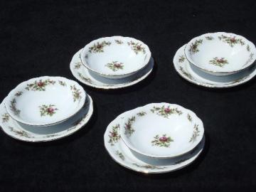 catalog photo of Johann Haviland new Traditions china moss rose plates and bowls for 4