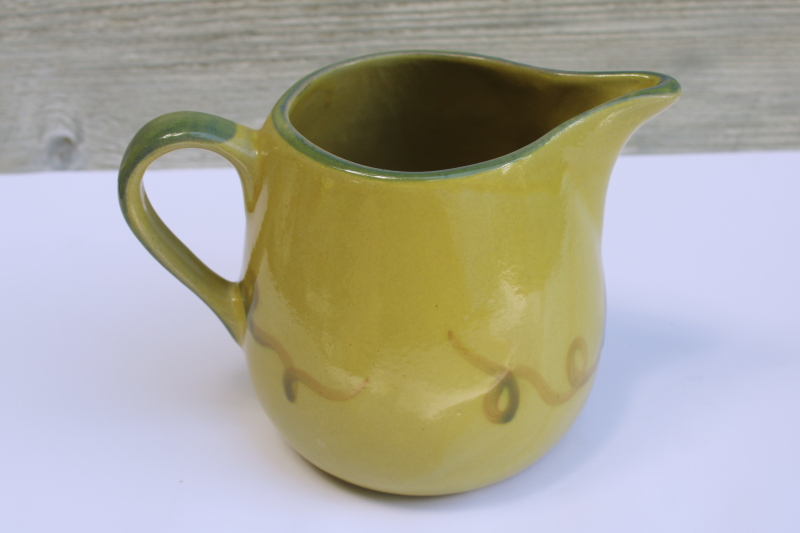 photo of John B Taylor Ceramics vintage grapes hand painted pottery jug, MCM Louisville stoneware #3