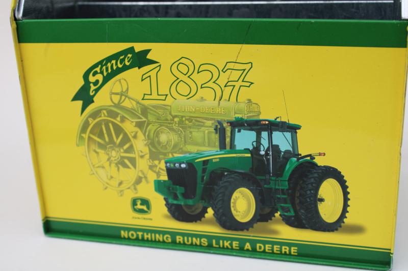 photo of John Deere metal tool box tote storage caddy w/ JD 8330 tractor vintage 2006-2009  #2