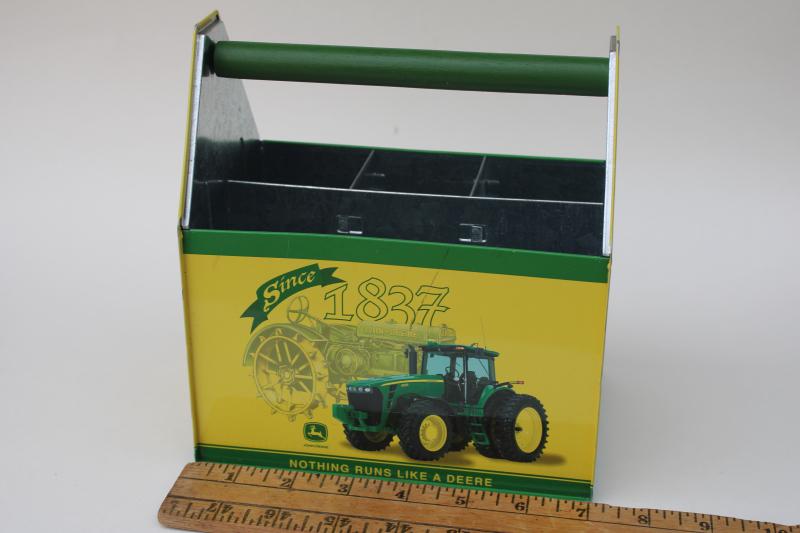 photo of John Deere metal tool box tote storage caddy w/ JD 8330 tractor vintage 2006-2009  #6