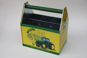 catalog photo of John Deere metal tool box tote storage caddy w/ JD 8330 tractor vintage 2006-2009 