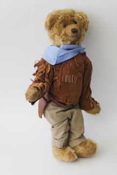 catalog photo of John Wayne heirloom mohair teddy bear Franklin Mint vintage 1990s