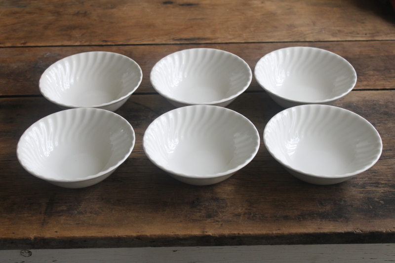 photo of Johnson Bros England Regency white swirl round bowls for soup or cereal, set of 6  #1