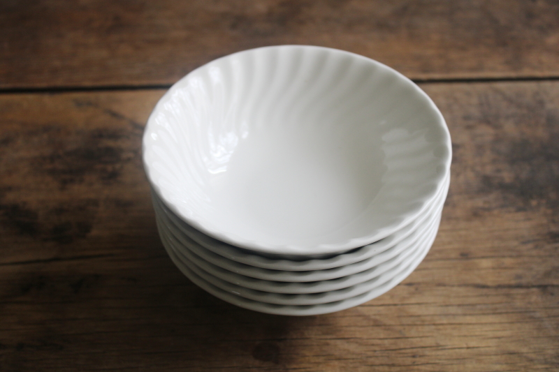 photo of Johnson Bros England Regency white swirl round bowls for soup or cereal, set of 6  #5