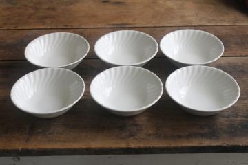 Johnson Bros England Regency white swirl round bowls for soup or cereal, set of 6 