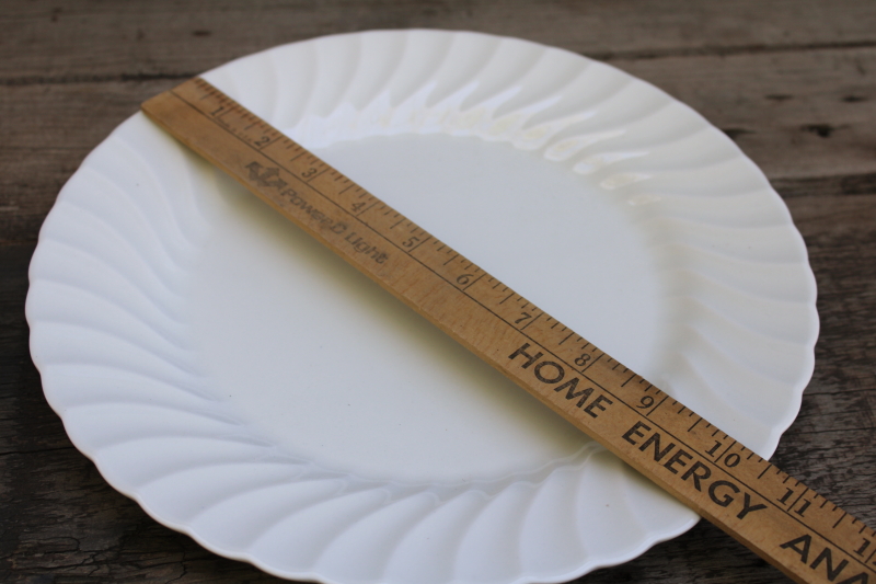 photo of Johnson Bros Regency white ironstone dinner plate 10 1/2 diameter green backstamp 1883 made in England #4