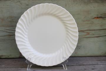 catalog photo of Johnson Bros Regency white ironstone dinner plate 10 1/2 diameter green backstamp 1883 made in England 