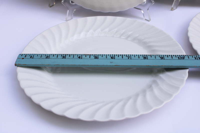 photo of Johnson Bros Regency white ironstone dinner plates set of 6 green backstamp 1883 made in England  #6