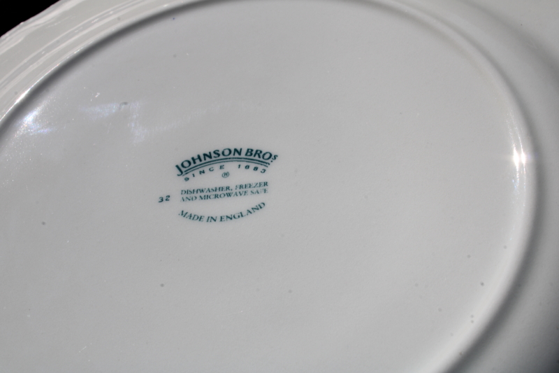 photo of Johnson Bros Regency white ironstone salad plates set of 6 green backstamp 1883 made in England  #2