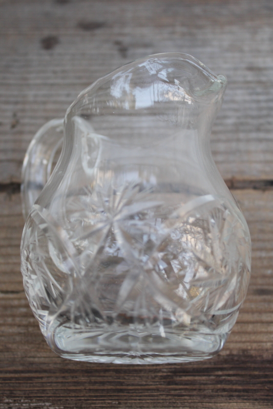 photo of Juliette American cut crystal creamer, small cream pitcher 1970s vintage  #2