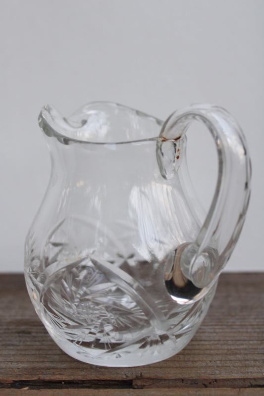 photo of Juliette American cut crystal creamer, small cream pitcher 1970s vintage  #3