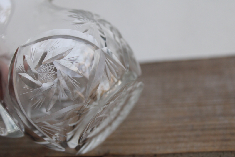 photo of Juliette American cut crystal creamer, small cream pitcher 1970s vintage  #4