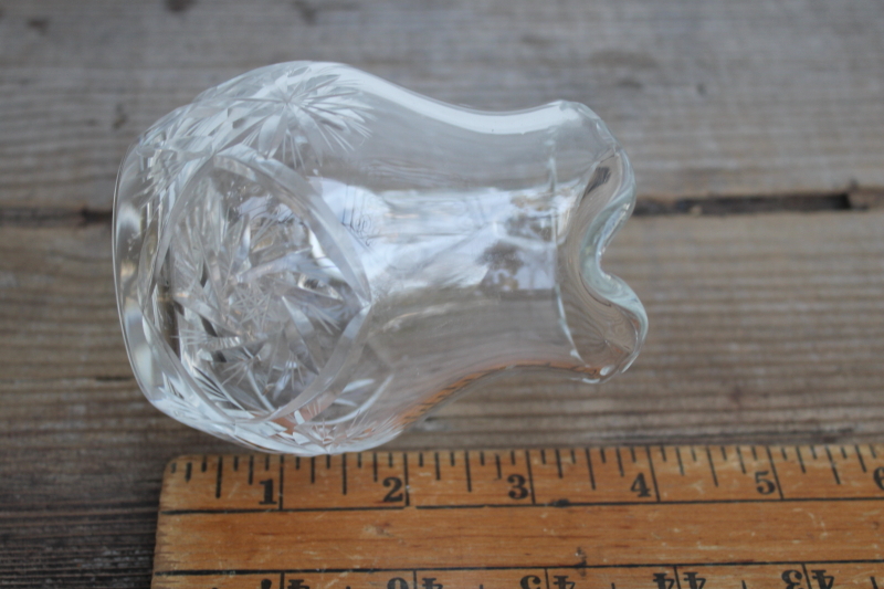 photo of Juliette American cut crystal creamer, small cream pitcher 1970s vintage  #10