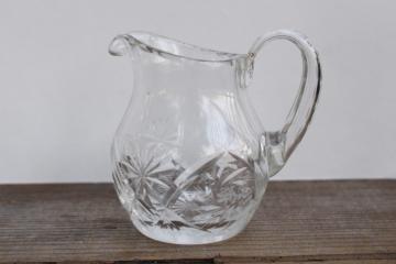 catalog photo of Juliette American cut crystal creamer, small cream pitcher 1970s vintage 