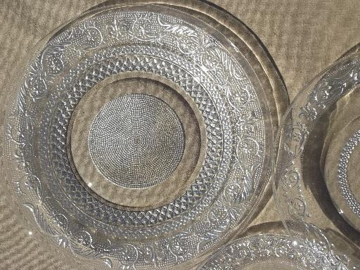 photo of KIG Malaysia glassware, old sandwich pattern glass dishes set for 6 #4