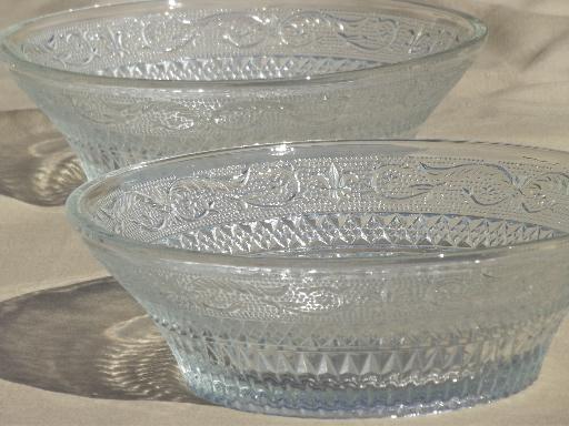 photo of KIG Malaysia glassware, old sandwich pattern glass dishes set for 6 #7