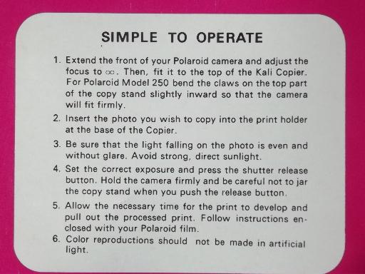 photo of Kali-Copier for Polaroid series 200/100, Vintage Polaroid camera accessory #6