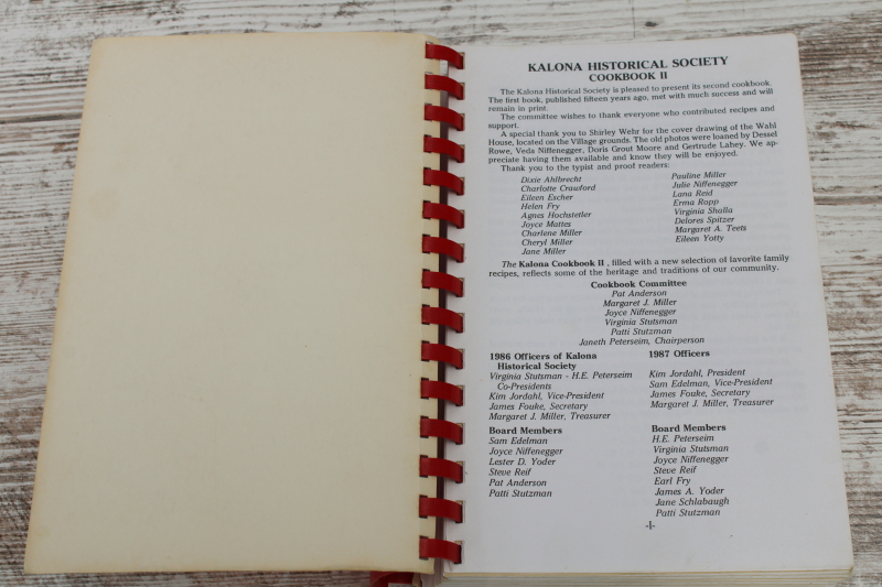 photo of Kalona Iowa Historical Society cook book, vintage community cookbook Cedar Rapids area  #2