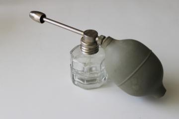 catalog photo of Kantleek atomizer vintage quack medicine Devilbiss style spray w/ embossed glass bottle