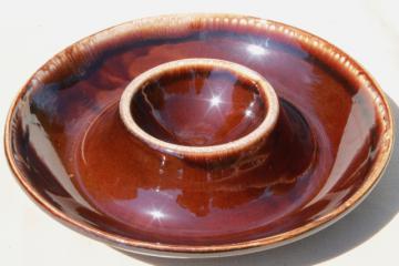 catalog photo of Kathy Kale vintage brown drip pottery chip & dip one piece server bowl