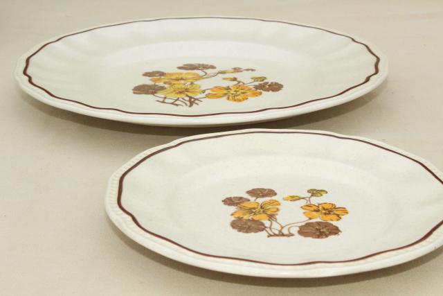 photo of Kensington Staffordshire ironstone dinnerware, Sommerset w/ yellow pansies vintage china set #6