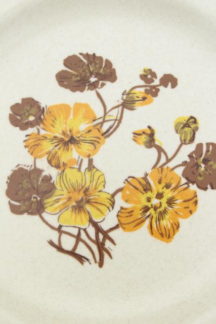 photo of Kensington Staffordshire ironstone dinnerware, Sommerset w/ yellow pansies vintage china set #9