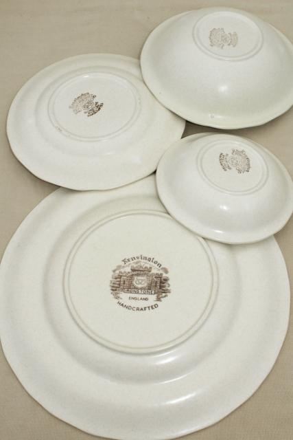 photo of Kensington Staffordshire ironstone dinnerware, Sommerset w/ yellow pansies vintage china set #10