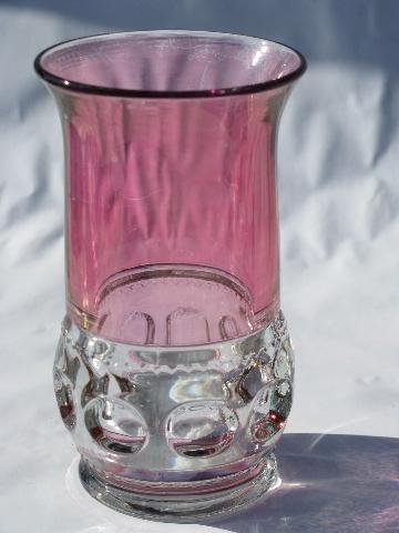 photo of King's Crown vintage pattern glass tumblers, water glasses #2