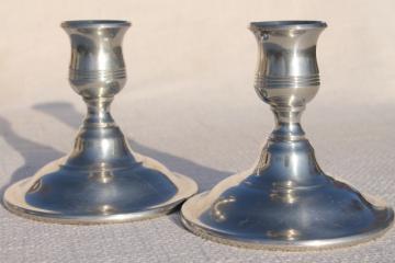 catalog photo of Kirk Stieff pewter candlesticks, pair of vintage candle holders, weighted candle sticks