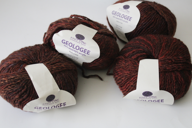 photo of Knit One Geologee earth tones varigated space dyed wool acrylic blend yarn #1