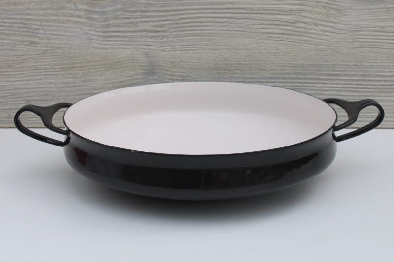 photo of Kobenstyle Dansk black & white enamel paella pan mod vintage made in France #1