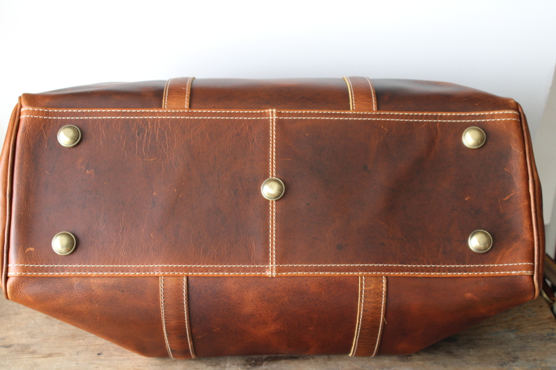 photo of Komal C buffalo leather duffel, adventurer casual luggage, large travel bag w/ cotton canvas crossbody strap  #12