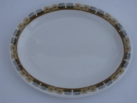 photo of Kon-Tiki mod vintage Shenango china railroad or restaurant oval steak plates #2