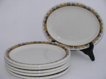 catalog photo of Kon-Tiki mod vintage Shenango china railroad or restaurant oval steak plates