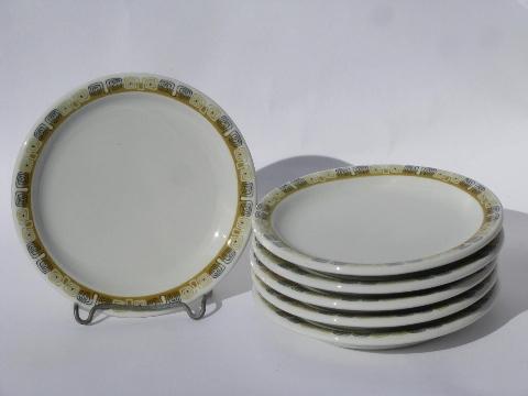 photo of Kon-Tiki mod vintage Shenango china railroad or restaurant sandwich plates #1