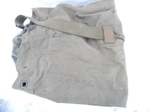 photo of Korean War vintage US Army olive drab soldier's duffel, 1951 #1