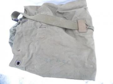 catalog photo of Korean War vintage US Army olive drab soldier's duffel, 1951