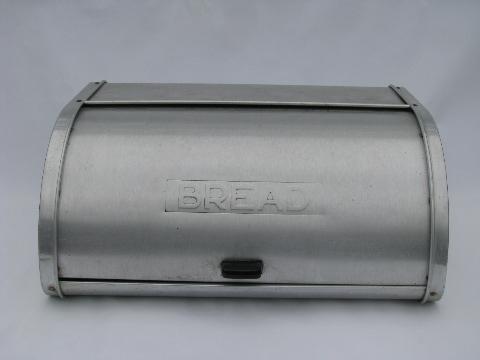 photo of Kromex deco aluminum breadbox, go-along to spice jars & kitchen canister set #1