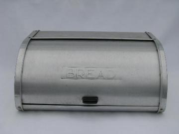 catalog photo of Kromex deco aluminum breadbox, go-along to spice jars & kitchen canister set