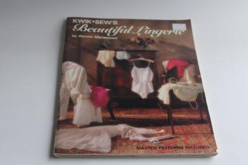 catalog photo of Kwik Sew book sewing lingerie w/ multi size master patterns for panties, slips etc 