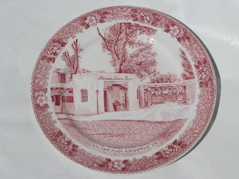 photo of La Hacienda dining rooms Albuquerque, vintage restaurant china plate #1