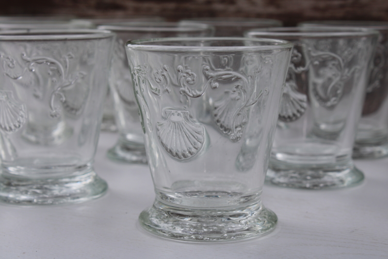 photo of La Rochere France glassware, set of twelve old fashioned tumblers Versailles shell pattern #2