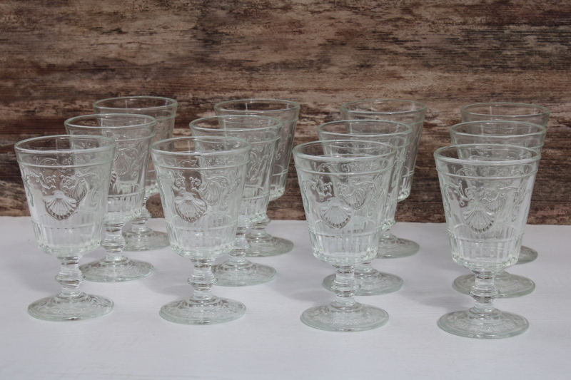 photo of La Rochere France glassware, set of twelve water glasses or wine goblets Versailles shell pattern #1