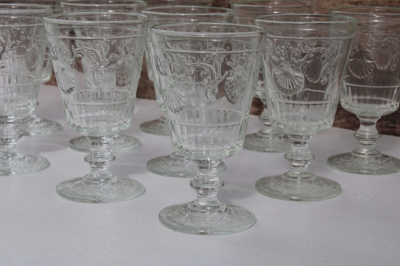 photo of La Rochere France glassware, set of twelve water glasses or wine goblets Versailles shell pattern #2