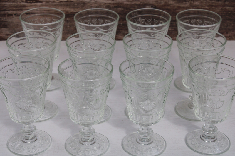 photo of La Rochere France glassware, set of twelve water glasses or wine goblets Versailles shell pattern #5