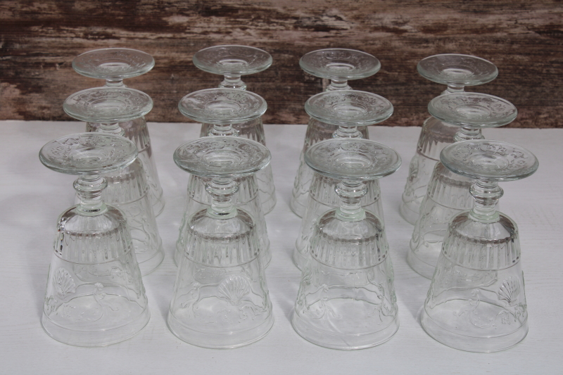 photo of La Rochere France glassware, set of twelve water glasses or wine goblets Versailles shell pattern #6